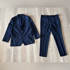 Austin Reed Suit Navy Blue 2 Piece Jacket Pants Set 2 Button Wool Men 40R 34X30